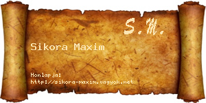 Sikora Maxim névjegykártya